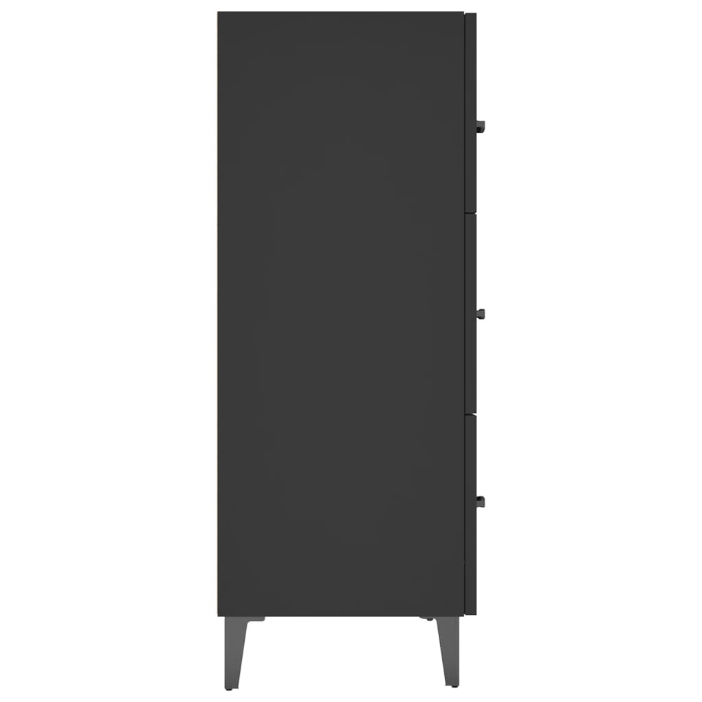 Credenza-Buffet-Armadio da cucina Nera 69,5x34x90 cm in Legno Multistrato 228189