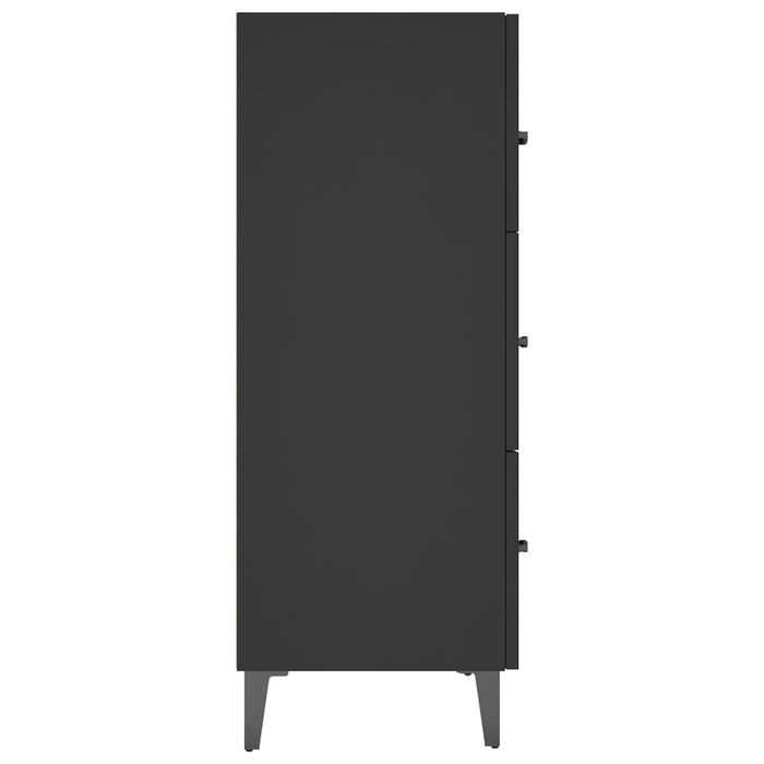 Credenza-Buffet-Armadio da cucina Nera 69,5x34x90 cm in Legno Multistrato 228189