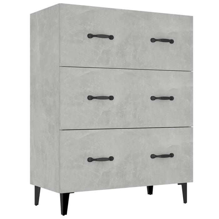 Credenza Grigio Cemento 69,5x34x90 cm in Legno Multistrato 812163