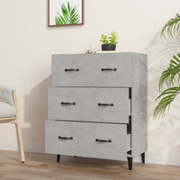 Credenza Grigio Cemento 69,5x34x90 cm in Legno Multistrato 812163