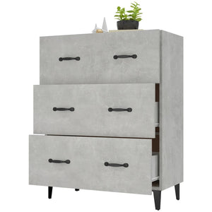 Credenza Grigio Cemento 69,5x34x90 cm in Legno Multistrato 812163