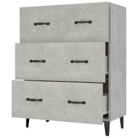 Credenza Grigio Cemento 69,5x34x90 cm in Legno Multistrato 812163