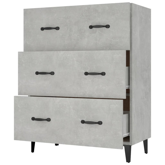 Credenza Grigio Cemento 69,5x34x90 cm in Legno Multistrato 812163