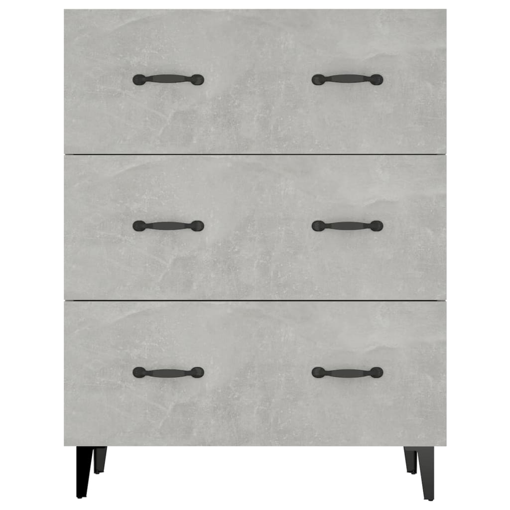 Credenza Grigio Cemento 69,5x34x90 cm in Legno Multistrato 812163