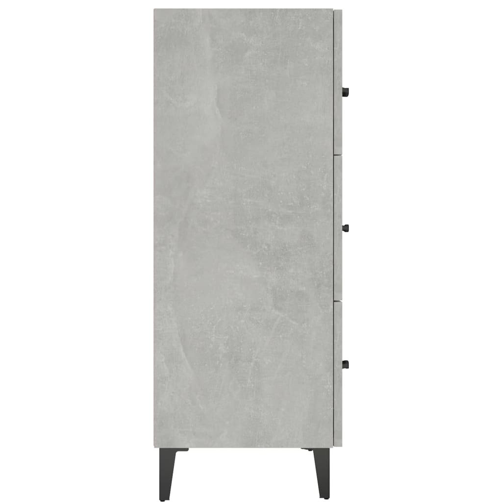 Credenza Grigio Cemento 69,5x34x90 cm in Legno Multistrato 812163