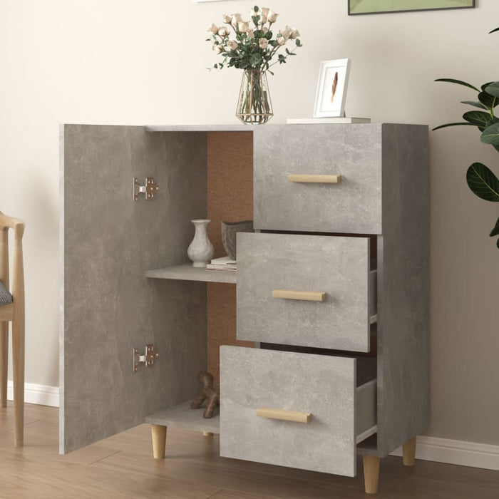 Credenza Grigio Cemento 69,5x34x90 cm in Legno Multistrato 812172
