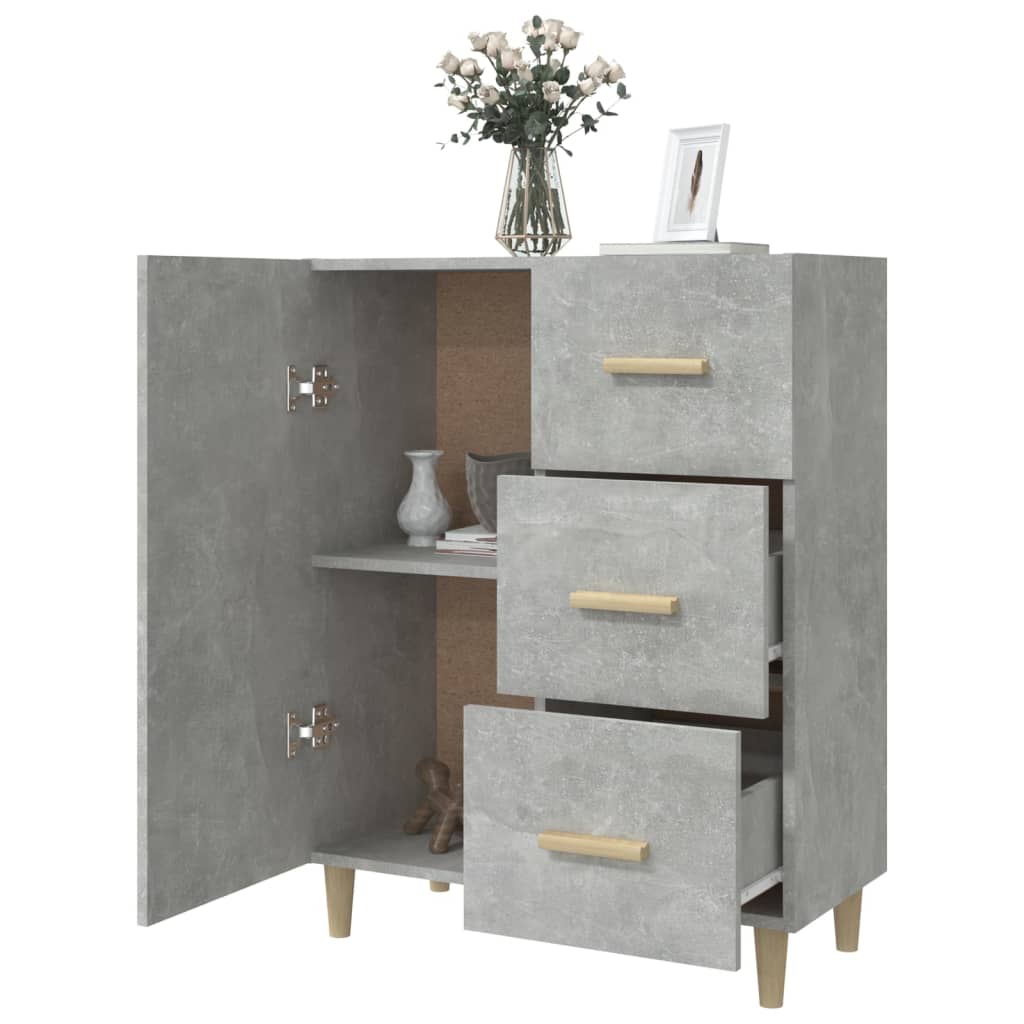Credenza Grigio Cemento 69,5x34x90 cm in Legno Multistrato 812172