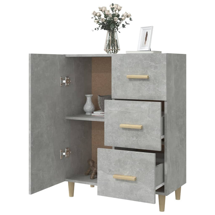 Credenza Grigio Cemento 69,5x34x90 cm in Legno Multistrato 812172