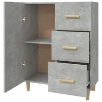 Credenza Grigio Cemento 69,5x34x90 cm in Legno Multistrato 812172