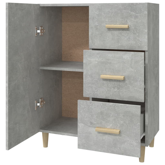 Credenza Grigio Cemento 69,5x34x90 cm in Legno Multistrato 812172