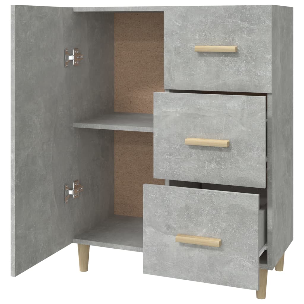 Credenza Grigio Cemento 69,5x34x90 cm in Legno Multistrato 812172