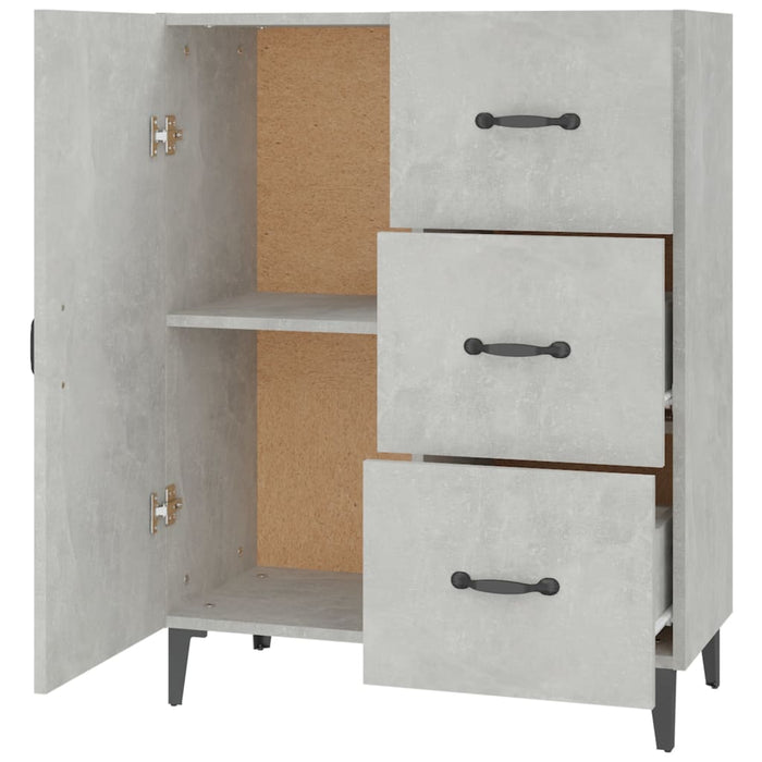 Credenza Grigio Cemento 69,5x34x90 cm in Legno Multistrato 812181