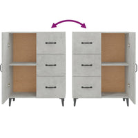 Credenza Grigio Cemento 69,5x34x90 cm in Legno Multistrato 812181