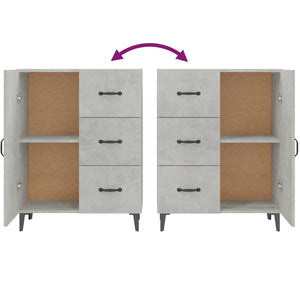 Credenza Grigio Cemento 69,5x34x90 cm in Legno Multistrato 812181