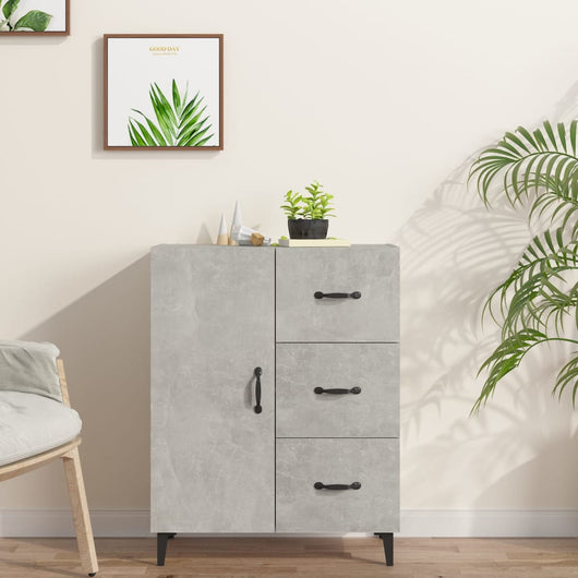 Credenza Grigio Cemento 69,5x34x90 cm in Legno Multistrato 812181
