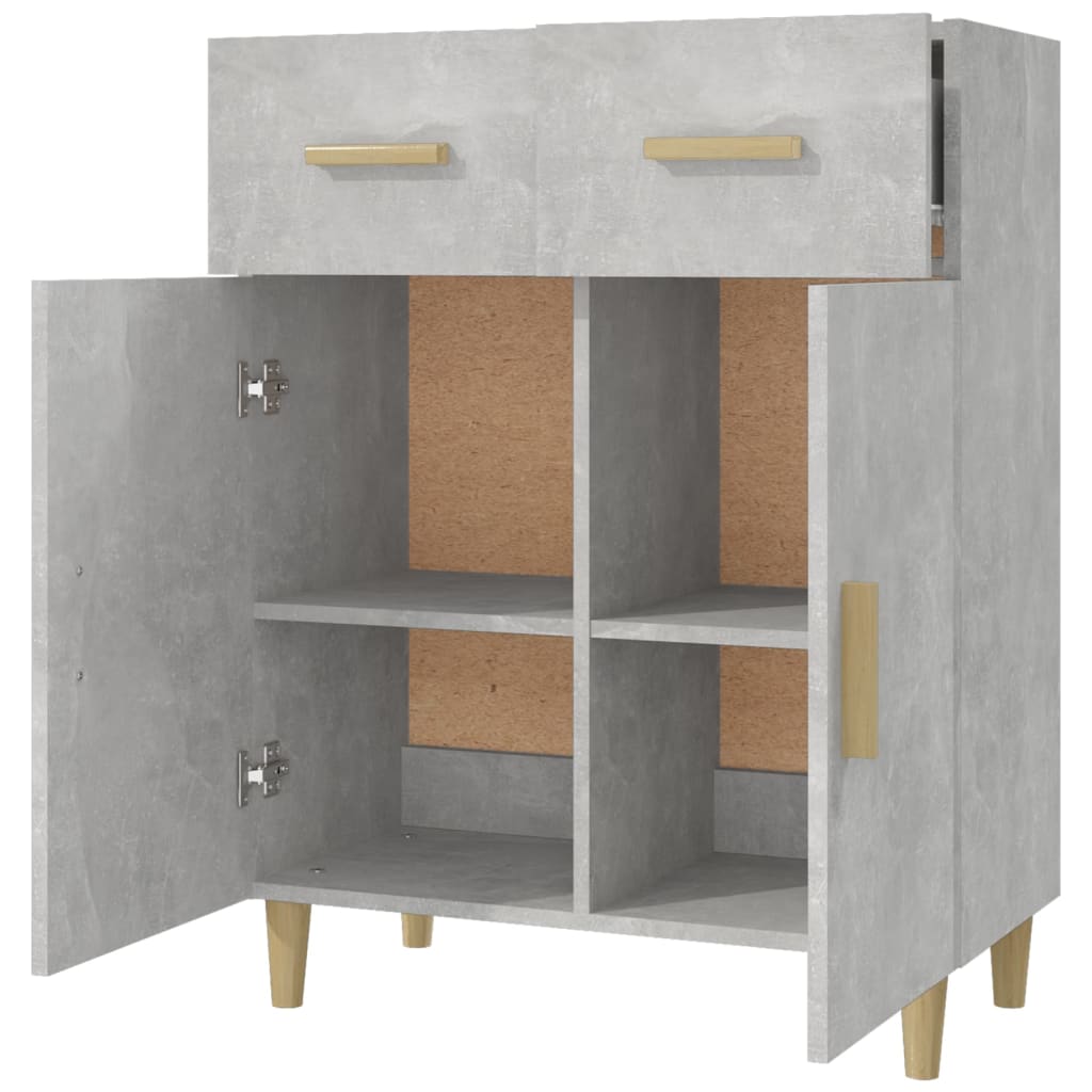 Credenza Grigio Cemento 69,5x34x89 cm in Legno Multistrato 812190