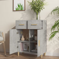 Credenza Grigio Cemento 69,5x34x89 cm in Legno Multistrato 812190