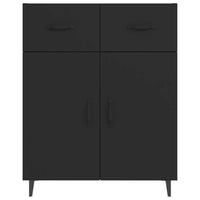 Credenza Nera 69,5x34x90 cm in Legno Multistrato 812196