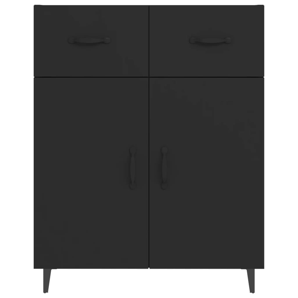Credenza-Buffet-Armadio da cucina Nera 69,5x34x90 cm in Legno Multistrato 256171