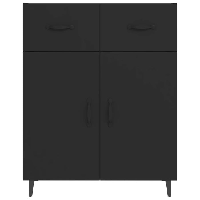 Credenza-Buffet-Armadio da cucina Nera 69,5x34x90 cm in Legno Multistrato 256171