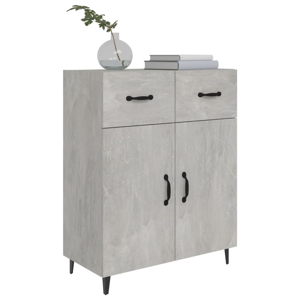 Credenza Grigio Cemento 69,5x34x90 cm in Legno Multistrato 812199
