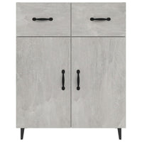 Credenza Grigio Cemento 69,5x34x90 cm in Legno Multistrato 812199