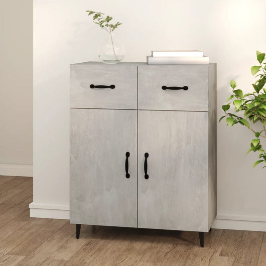 Credenza Grigio Cemento 69,5x34x90 cm in Legno Multistrato 812199