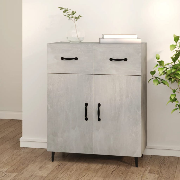 Credenza Grigio Cemento 69,5x34x90 cm in Legno Multistrato 812199
