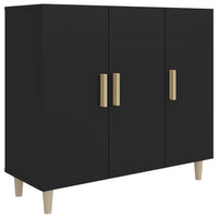 Credenza-Buffet-Armadio da cucina Nera 90x34x80 cm in Legno Multistrato