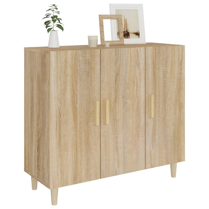 Credenza Rovere Sonoma 90x34x80 cm in Legno Multistrato 812495
