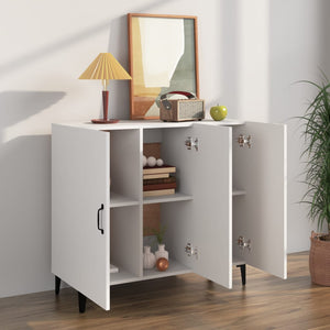 Credenza-Buffet-Armadio da cucina Bianca 90x34x80 cm in Legno Multistrato 202389