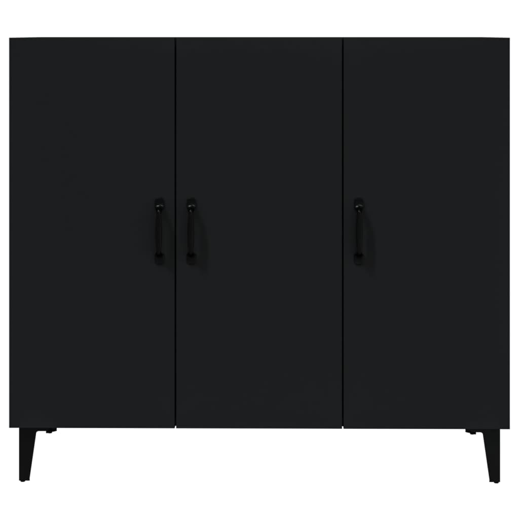Credenza Nera 90x34x80 cm in Legno Multistrato cod mxl 9286