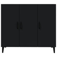 Credenza Nera 90x34x80 cm in Legno Multistrato cod mxl 9286
