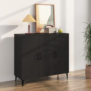 Credenza Nera 90x34x80 cm in Legno Multistrato cod mxl 9286