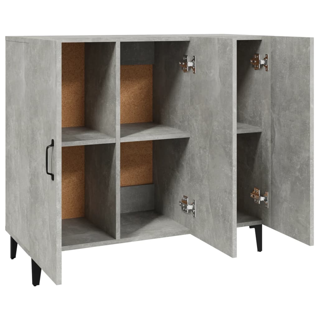 Credenza-Buffet-Armadio da cucina Grigio Cemento 90x34x80 cm in Legno Multistrato 615885