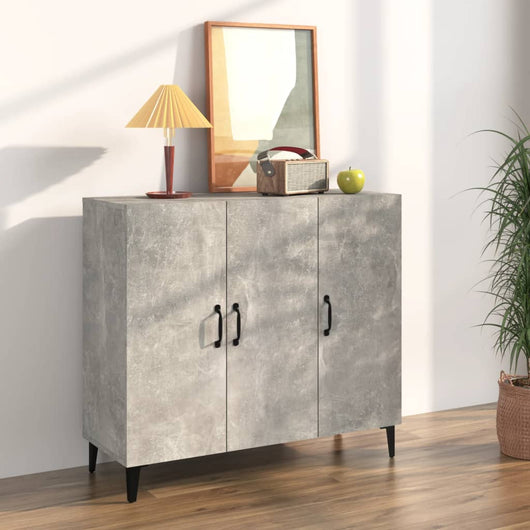 Credenza-Buffet-Armadio da cucina Grigio Cemento 90x34x80 cm in Legno Multistrato 615885