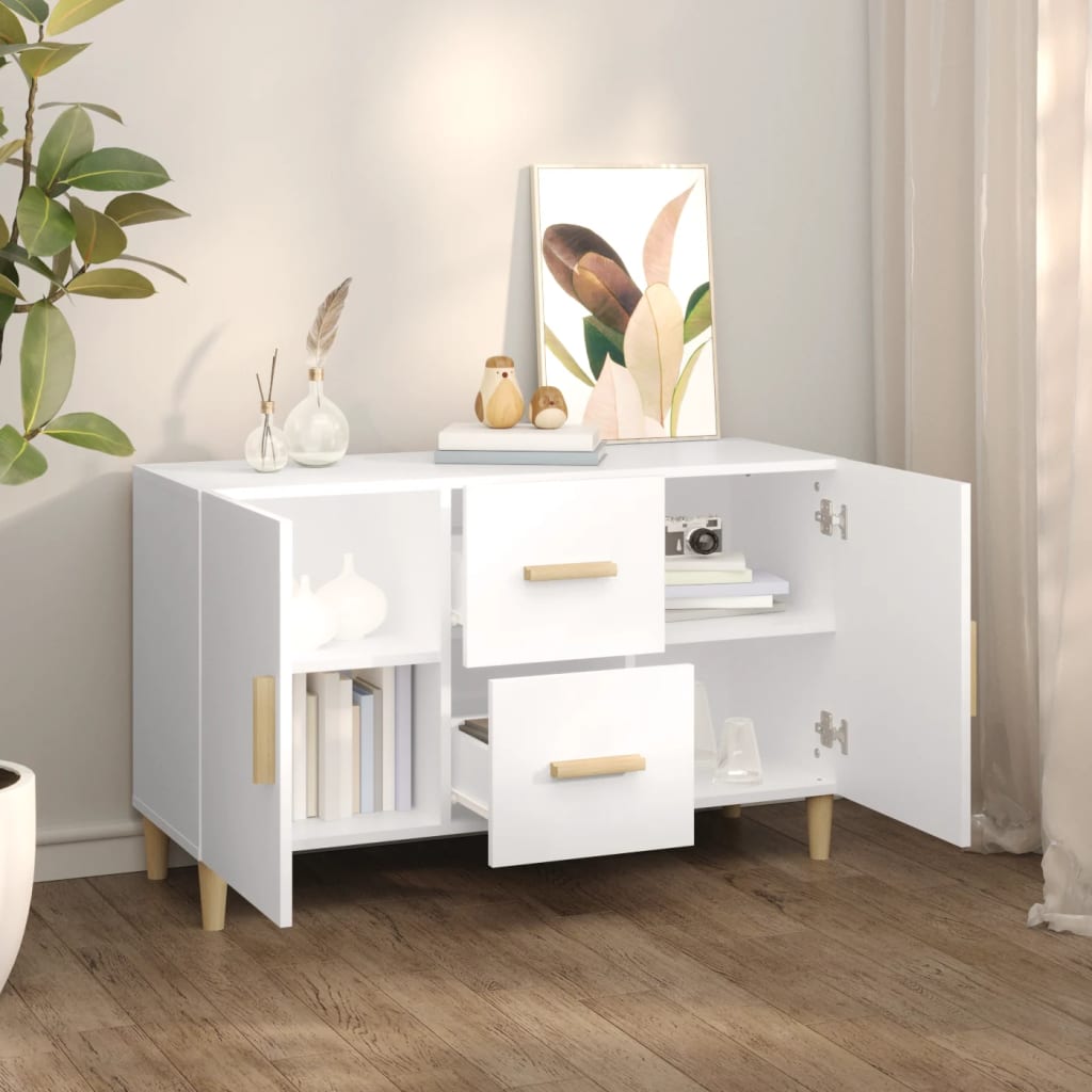 Credenza Bianca 100x36x60 cm in Legno Multistrato 812510