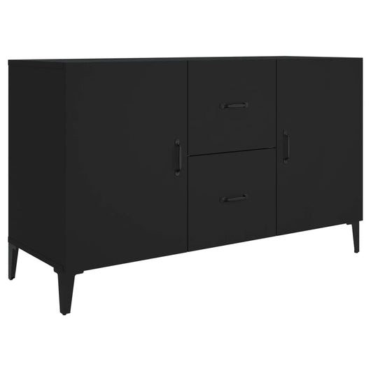 Credenza-Buffet-Armadio da cucina Nera 100x36x60 cm in Legno Multistrato