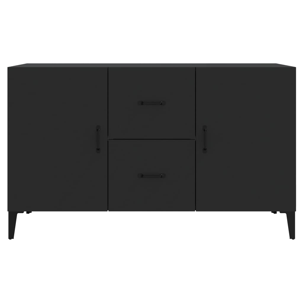 Credenza-Buffet-Armadio da cucina Nera 100x36x60 cm in Legno Multistrato