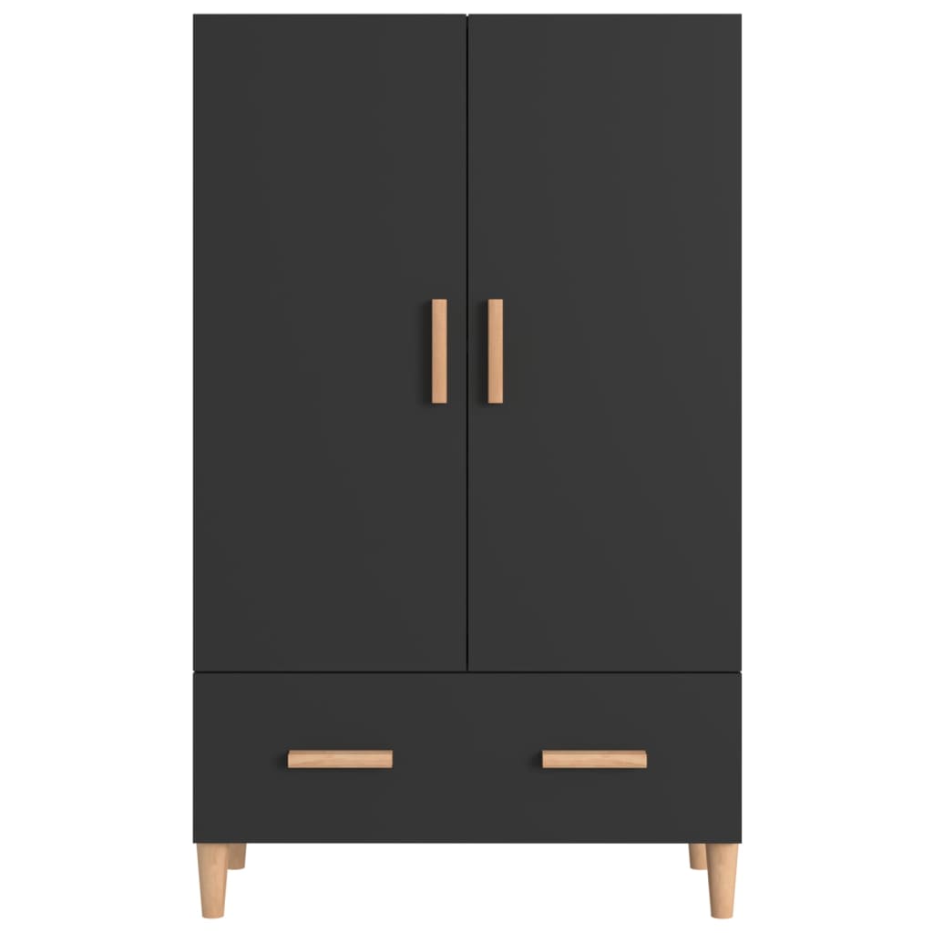 Credenza Nera 70x31x115 cm in Legno Multistrato 812529