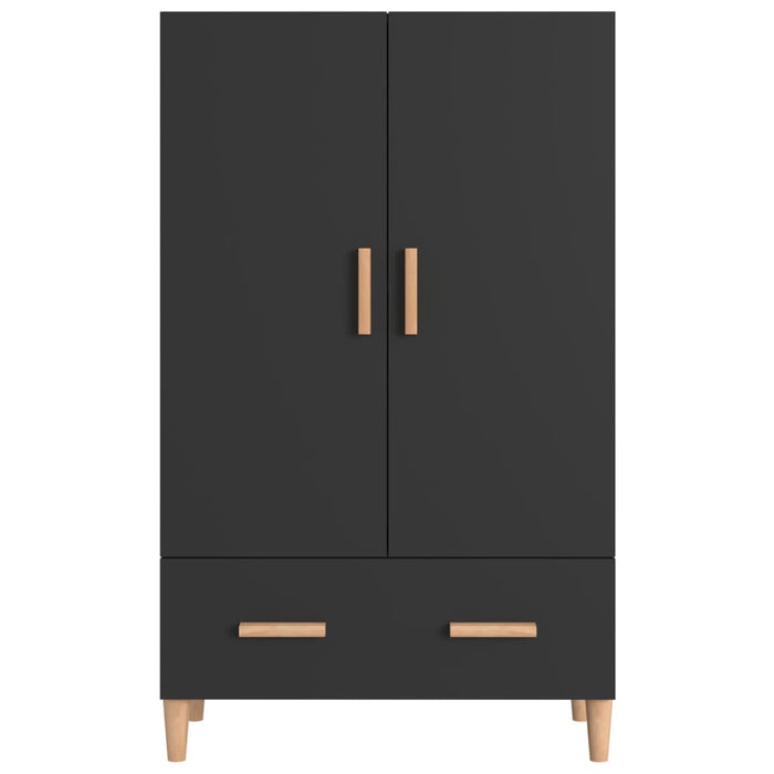 Credenza Nera 70x31x115 cm in Legno Multistrato 812529