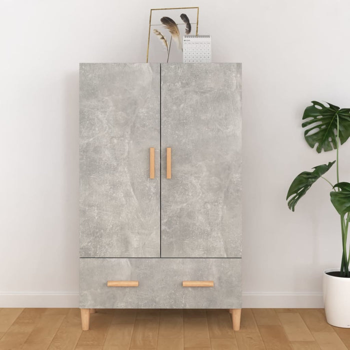 Credenza Grigio Cemento 70x31x115 cm in Legno Multistrato 812532