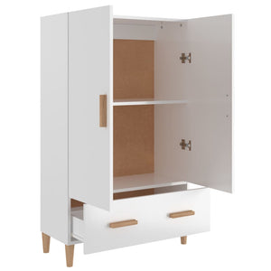 Credenza Bianco Lucido 70x31x115 cm in Legno Multistrato cod mxl 21056