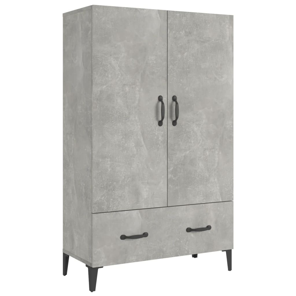 Credenza-Buffet-Armadio da cucina Grigio Cemento 70x31x115 cm in Legno Multistrato 852508