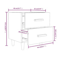 Comodino in Rovere Fumo 40x35x47,5 cm 817285