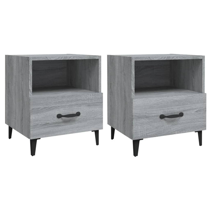 Comodini 2 pz Grigio Sonoma in Legno Multistrato 817306