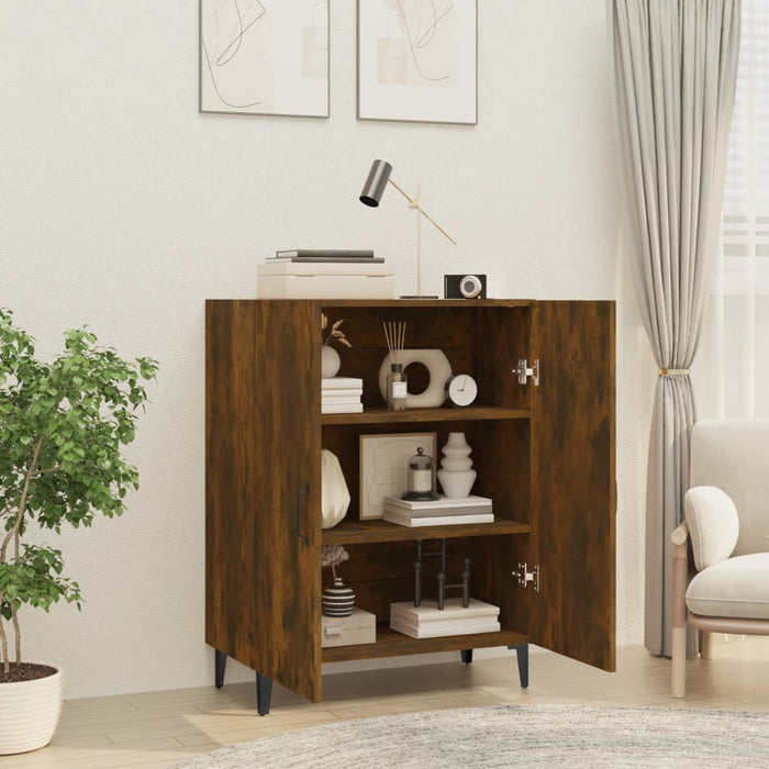 Credenza Rovere Fumo 70x34x90 cm in Legno Multistrato 817330