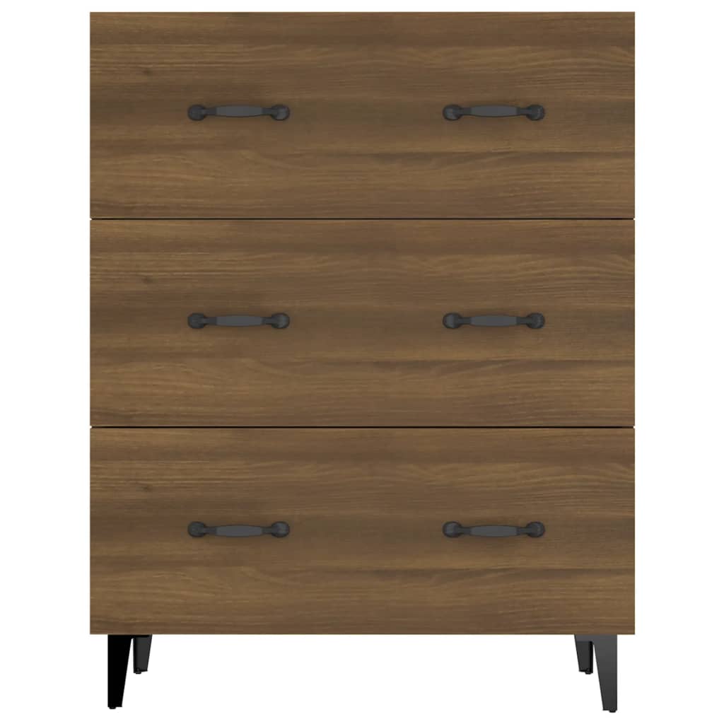 Credenza Rovere Marrone 69,5x34x90 cm in Legno Multistrato 817350