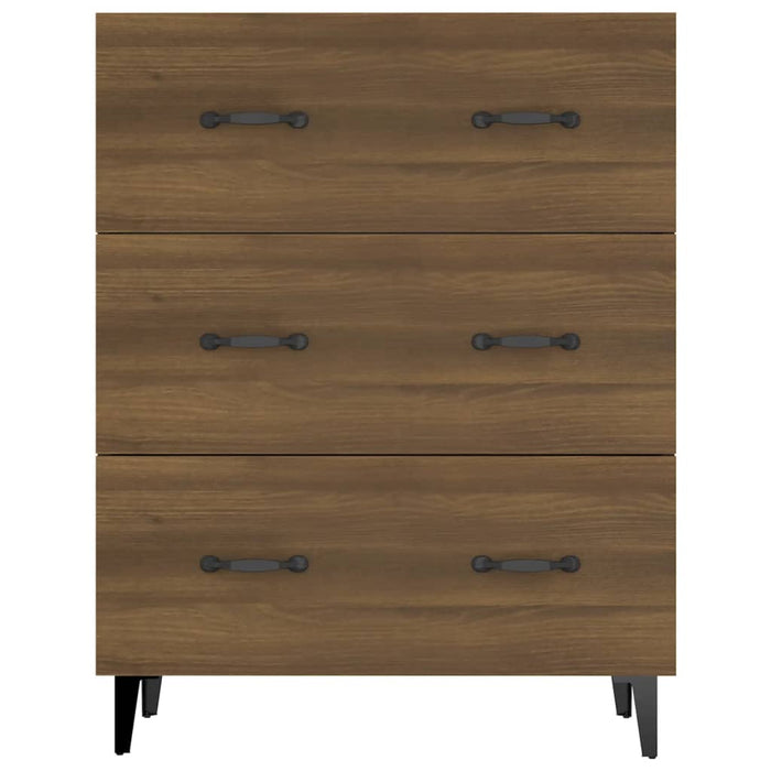 Credenza Rovere Marrone 69,5x34x90 cm in Legno Multistrato 817350