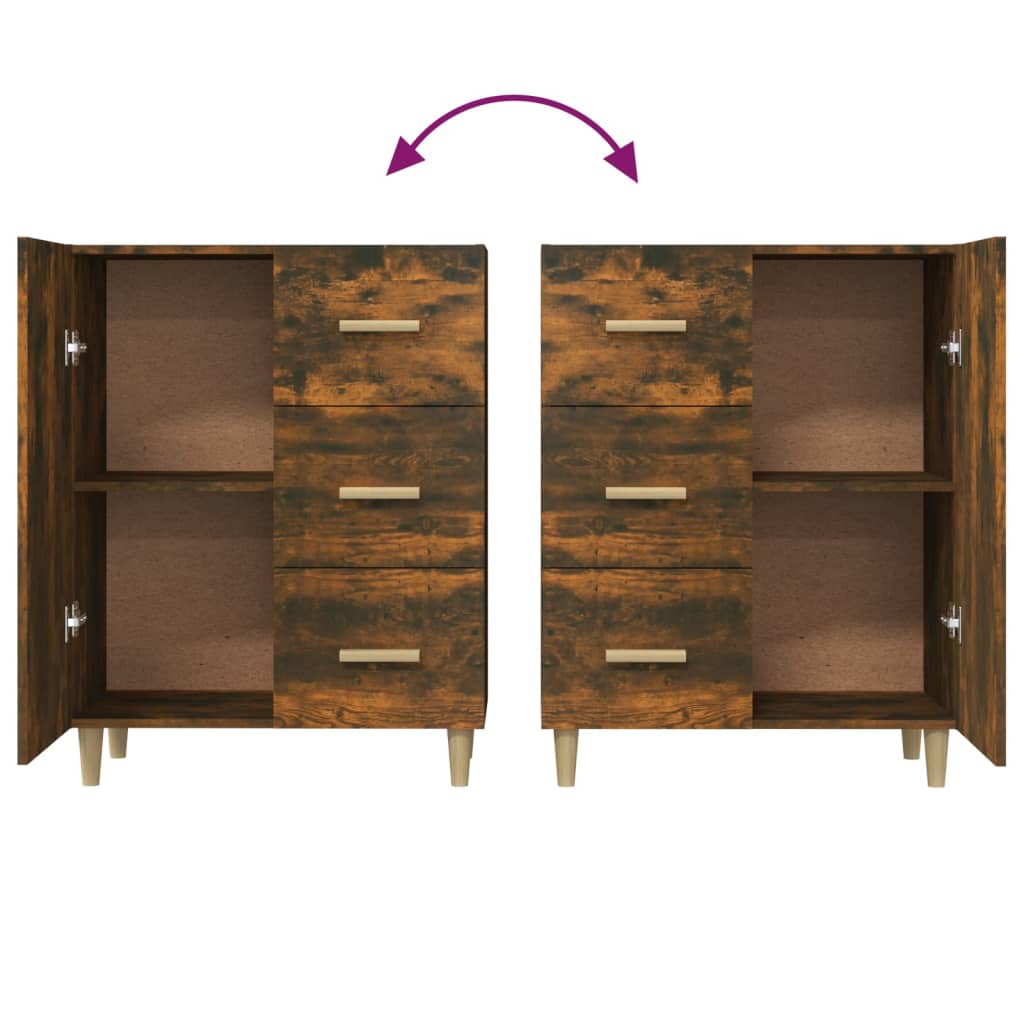 Credenza Rovere Fumo 69,5x34x90 cm in Legno Multistrato 817351